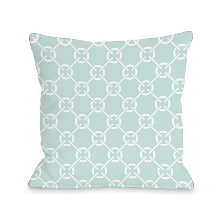 One Bella Casa One Bella Casa 72214PL16 16 x 16 in. Ceciles Circles Pillow; Fair Aqua 72214PL16